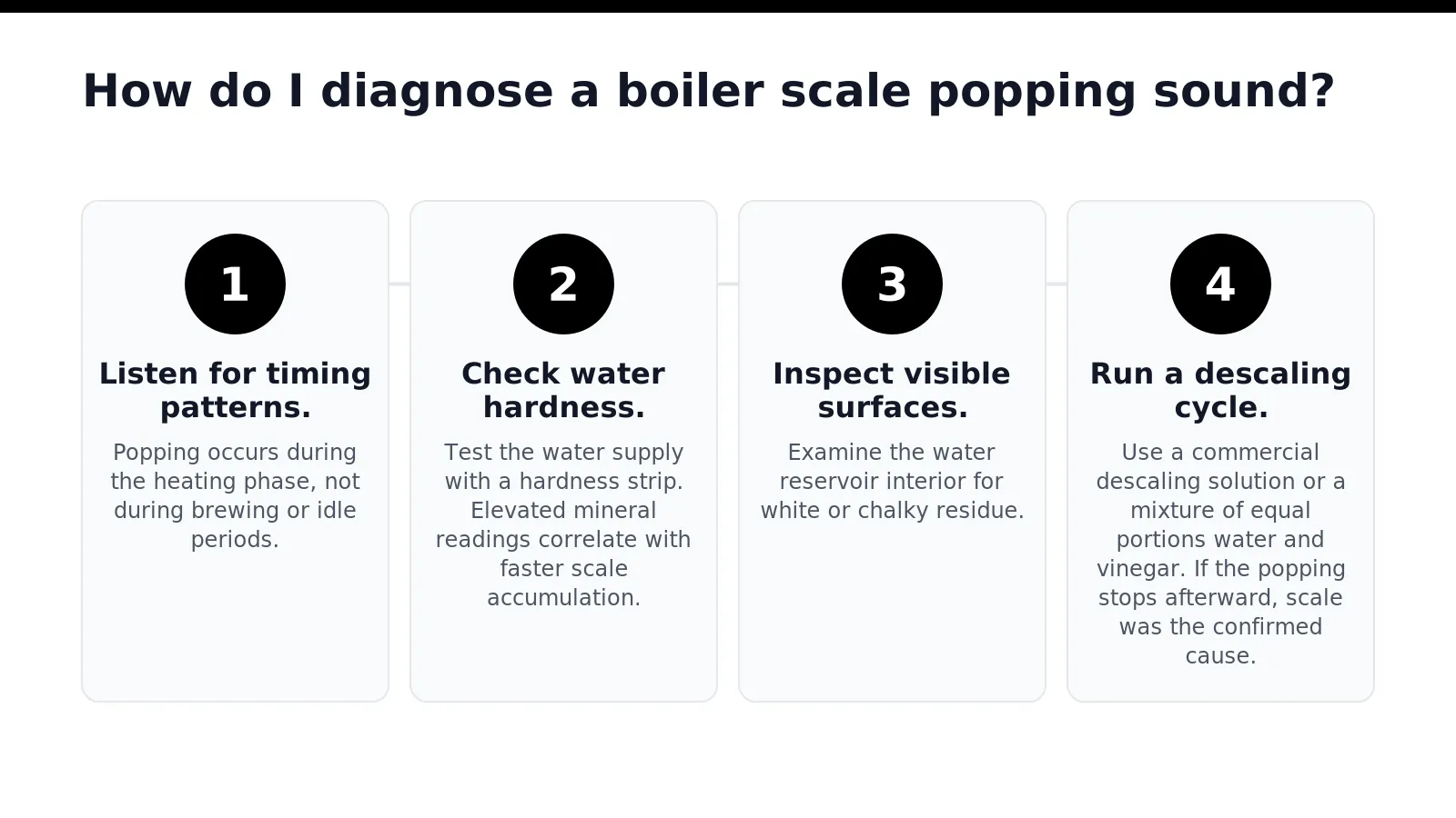 How do I diagnose a boiler scale popping sound